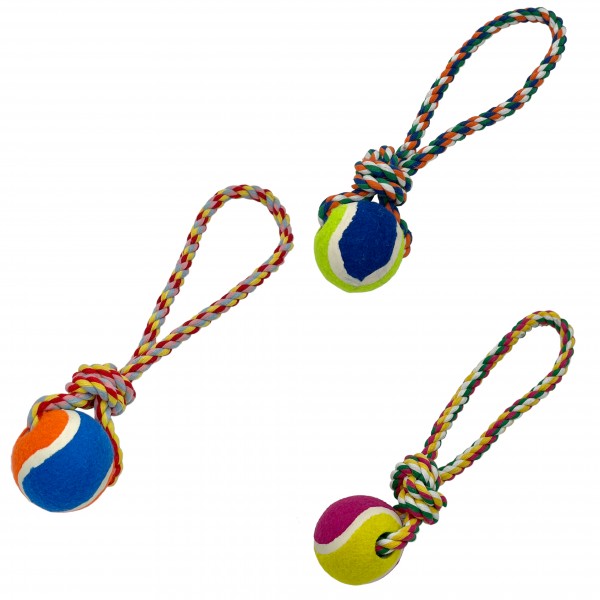 ΠΑΙΧΝΙΔΙ ΣΚΥΛΟΥ ΜΠΑΛΑ ΜΕ ΣΧΟΙΝΙ ΣΕ 3 ΧΡΩΜΑΤΑ 33CM